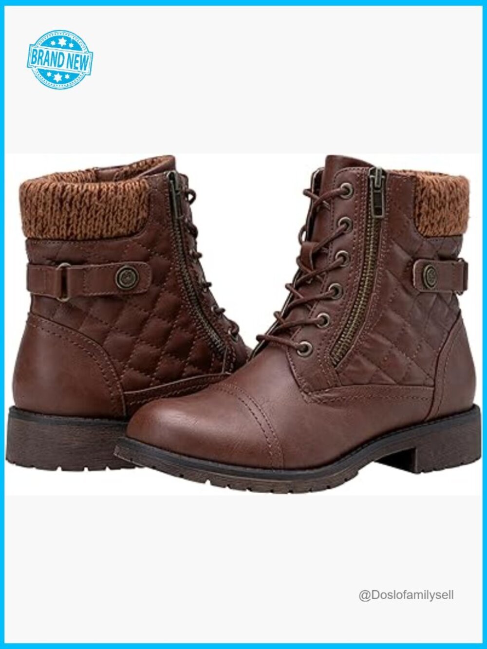 Combat Ankle Boots Lace up Comfortable Short Booties Low Heel Y2K Chunky